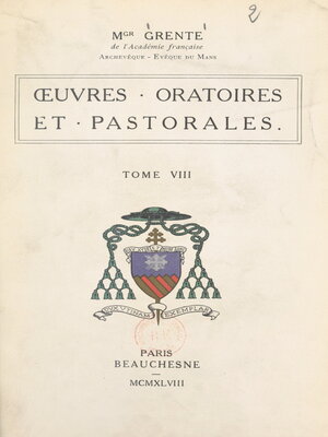 cover image of Œuvres oratoires et pastorales (8)